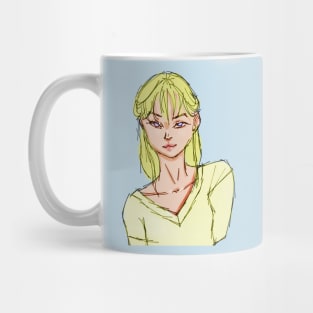 Pretty Blonde Hair Girl With Blue Eyes and a Smile Mug